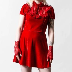NWT KILLSTAR Evernight velvet dress in Blood Red